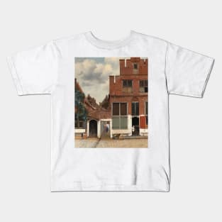 View of Houses in Delft, known as 'The little Street' by Jan Vermeer Kids T-Shirt